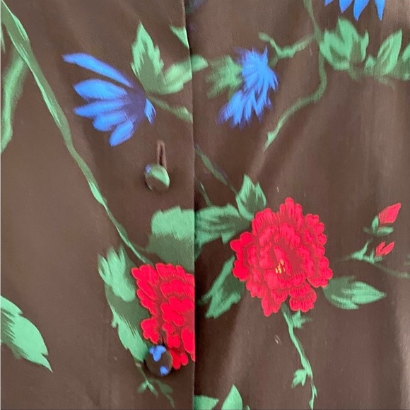 Vintage Alcott & Andrews 100% Silk Bright Floral Blouse Size 6 - Picture 4 of 7